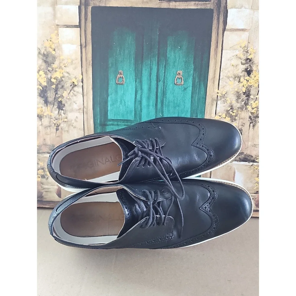 Cole Haan C26469 Original Grand Shortwing Black White SZ 11.5 Medium Mens Shoes